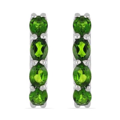 BUY REAL CHROME DIOPSIDE MULTI GEMSTONE EARRINGS IN 925 SILVER